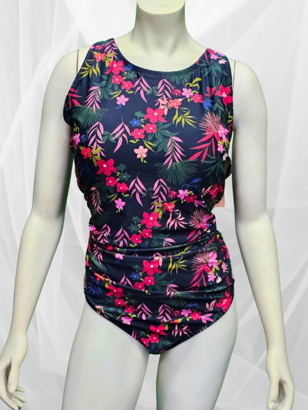 NWT Shade & Shore Floral One Piece Swimsuit Tummy Control